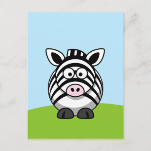 Söt zebra vykort