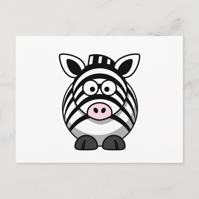 Söt zebra vykort (Framsida)