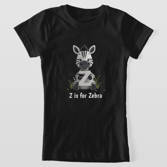 Söt Zebratorget T-Shirt för Barn | Z är för Zebra  (Laydown)