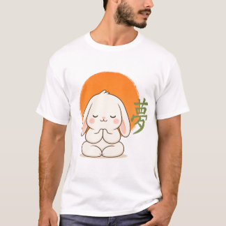 Söt Zen Kanin – Kawaii Mediterande Kanin Japanska T Shirt