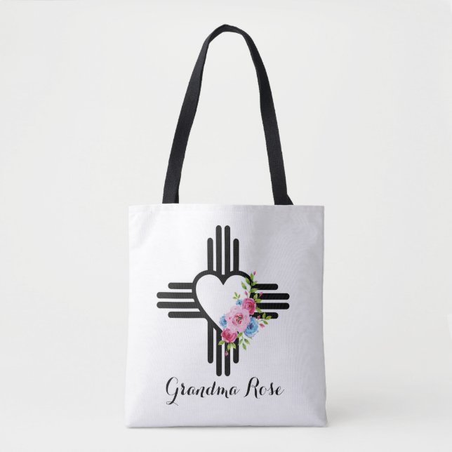 Söt Zia Heart med Ro Personlig Gift Tygkasse (Framsida)