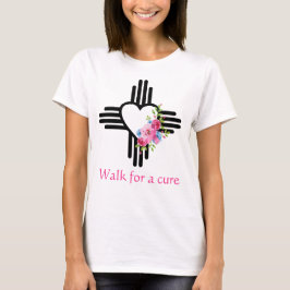 Söt Zia Heart Ro Rosa Ribbon Cure Walk Springa T Shirt
