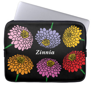 Söt Zinnia-blommans utformning anpassningsbar färg Laptop Fodral