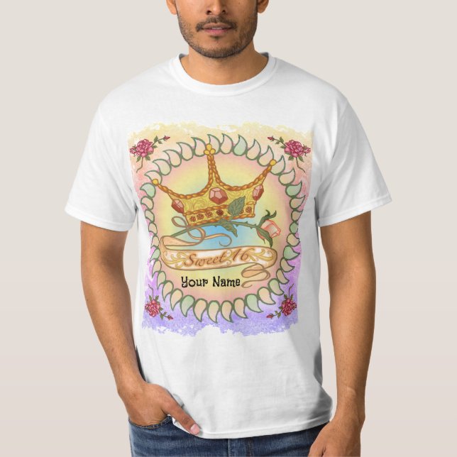 Söta 16-års födelsedags prinsessa t-shirt (Framsida)