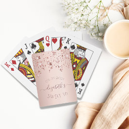 Söta 16-årsdagen ro guld rosa glitterstjärnor casinokort