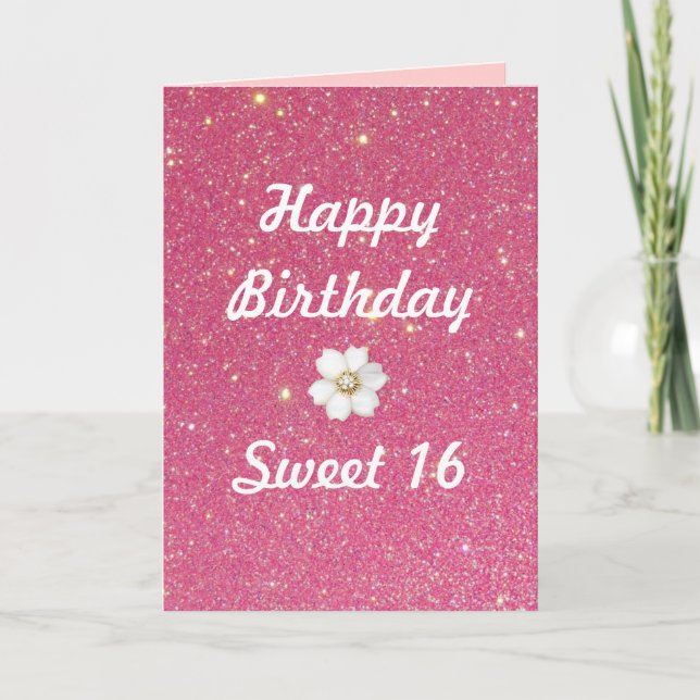 Söta 16-årsfödelsedagskort kort (Framsida)