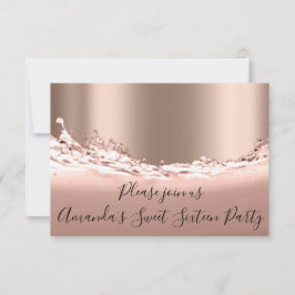 Söta 16:e Party-Ro-Glitter-Möhippan i Guld Inbjudningar