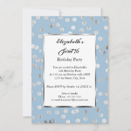 Söta 16 Födelsedagsfester Bubblar i Blått Party Si Inbjudningar
