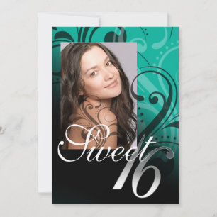 Söta 16-Födelsedagsfesters foto Inbjudningar