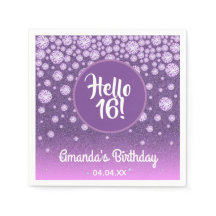 Söta 16 lila rosa glitter diamanter