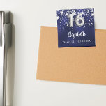 Söta 16 marinblå silver-stjärnor magnet<br><div class="desc">En marin blå bakgrund färg med faux silver-stjärnor. Den blå färg är ojämn. Lägg till ditt namn,  text. Du kan använda som Spara datumpåminnelse för gästerna,  festen eller som en keepsaké.</div>
