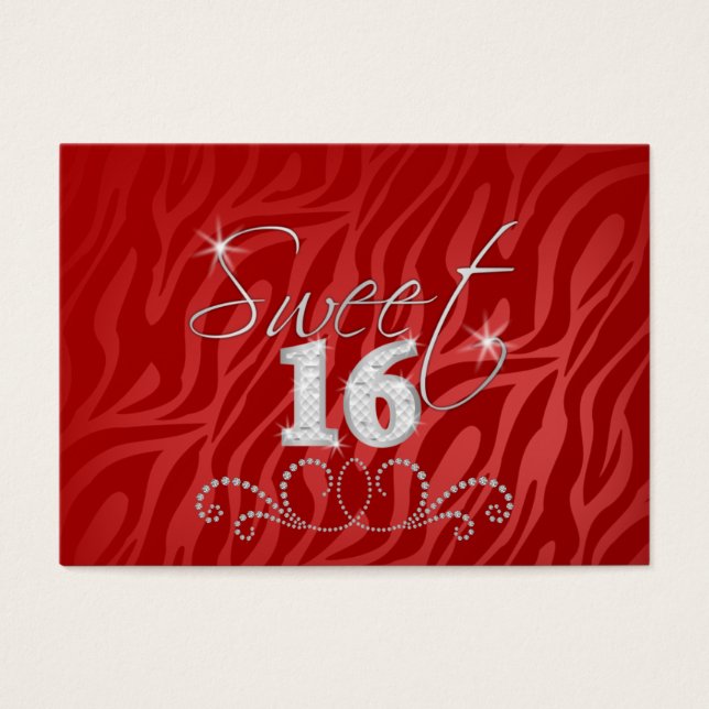 Söta 16 Mini-födelsedagsinbjudningar Visitkort (Framsidan)