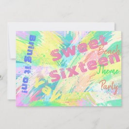 Söta 16-Temapartyets pastellinbjudan Inbjudningar