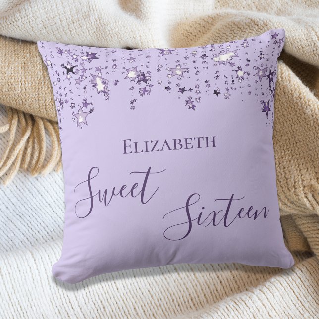 Söta 16 violetta lilac-stjärnor namn kudde (Skapare uppladdad)