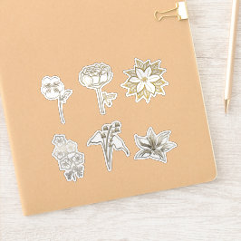 Söta Abstrakt Guld Blommor Del2 Klistermärken