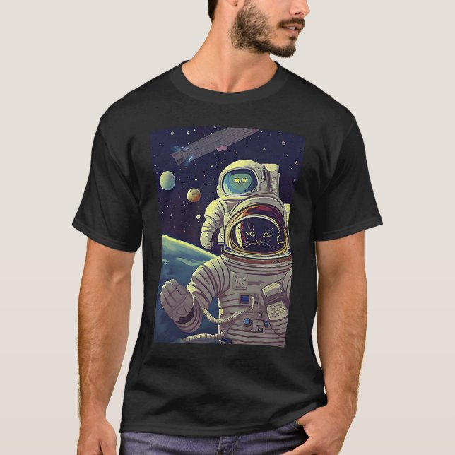 Söta abstrakta katter i rymden t shirt (Framsida)