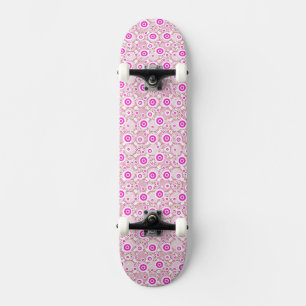 Söta abstrakta rosa prickmönster mini skateboard bräda 18,5 cm