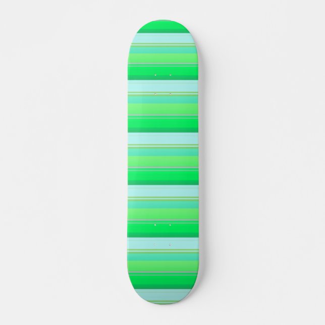 Söta akvagröna ränder mini skateboard bräda 18,5 cm (Framsida)