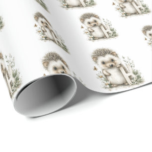 Söta akvarell-baby djur Alfabet Igelkott Presentpapper