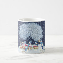 Söta akvarell festliga snömän kaffemugg