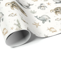 Söta akvarell havsbaby djur