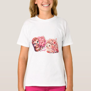 Söta akvarell-igelkottspar i kärlek T-shirt