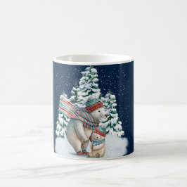 Söta akvarell isbjörnar kaffemugg
