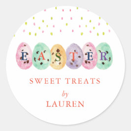 Söta akvarell påskägg Påskgodis Runt Klistermärke
