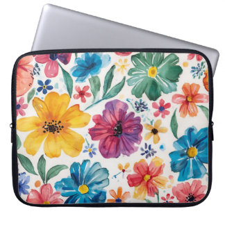 Söta akvarellblommor laptop fodral