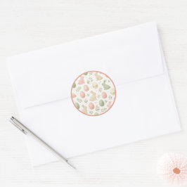 Söta akvarellkanin & ägg påskfavoritstickers runt klistermärke