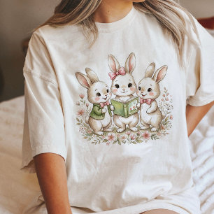 Söta akvarellkaniner läser Story Time T Shirt