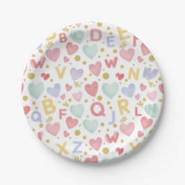 Söta alfabetet & hjärtan vattenfärg