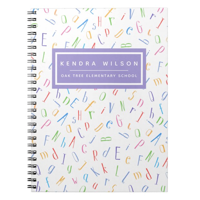 Söta alfabetmönster - för barn eller lärare anteckningsbok (Framsidan)
