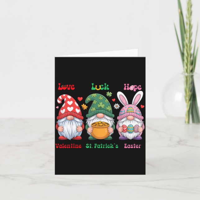 Söta alla hjärtans dag st patrick påsk helgdagar t kort (Framsida)