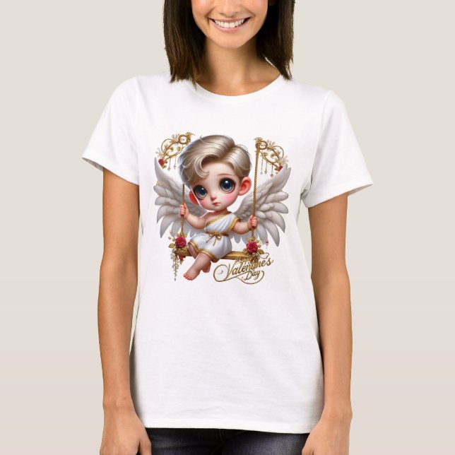 Söta Alla hjärtans dags Cupid Kvinnors T-Shirts  (Framsida)