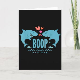 Söta Alla hjärtans dags hajkysser - Boop knuffande Kort