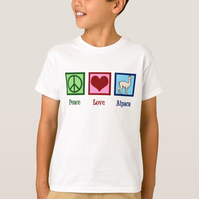 Söta Alpackabarn T Shirt (Framsida)