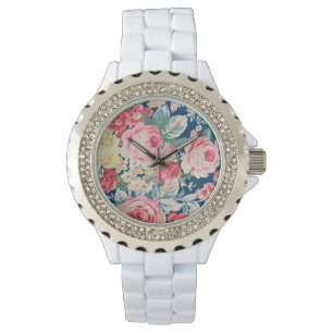Söta älskliga moderna blommande blommor armbandsur