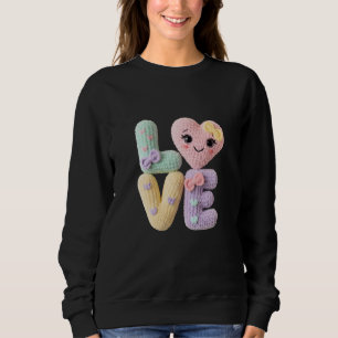 Söta Amigurumi Virkade Kärleksbrev Kawaii Hjärtan T Shirt