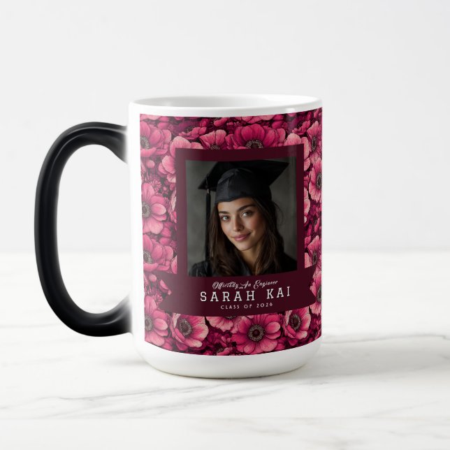 Söta Anemoner Blommig Present Till Examinerad Magisk Mugg (Vänster)