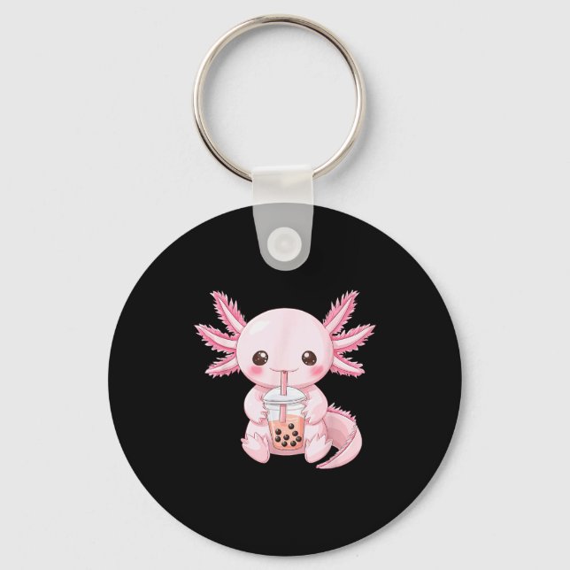Söta Anime Axolotl Boba  Nyckelring (Framsida)