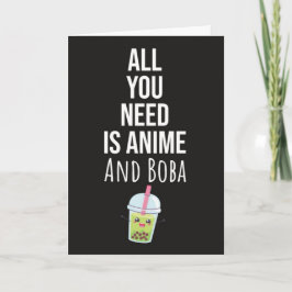 Söta Anime Boba-kort Bubbel Tea Kaiwaii Otaku Kort
