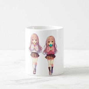 Söta Anime Glass flickor Kaffemugg