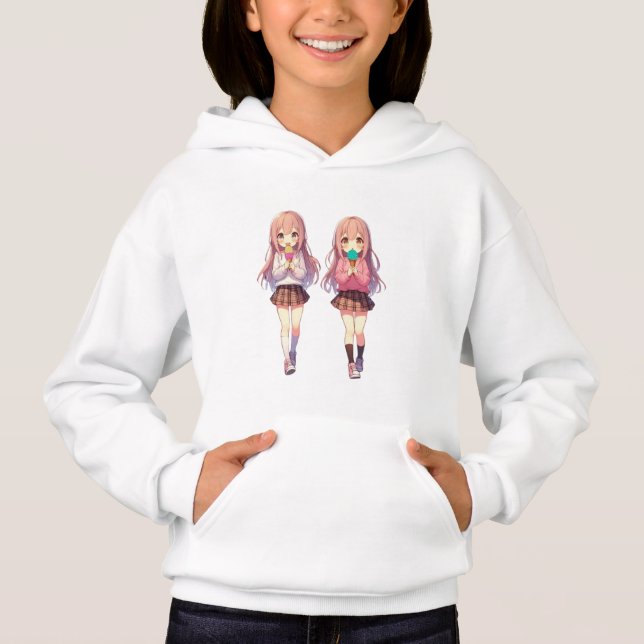 Söta Anime Glass flickor T Shirt (Framsida)