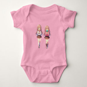 Söta Anime Glass flickor T Shirt