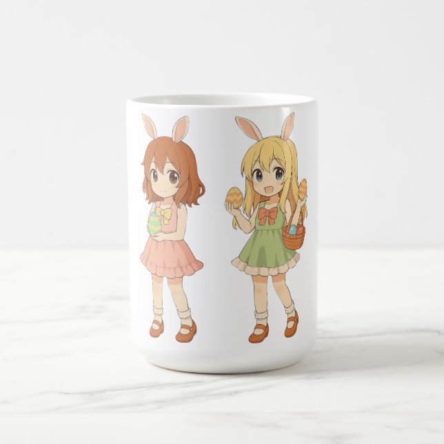 Söta anime påskharen flickor kaffemugg (Center)