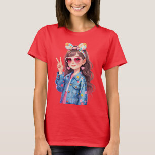 Söta anime-typ flickor dijaing  t shirt