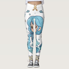 Söta Anime Vattumannens stjärntecken Leggings