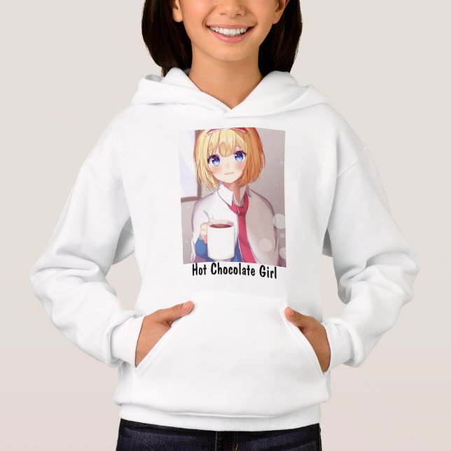 Söta animerade hoodie för flickor t shirt (Framsida)