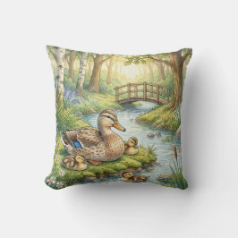 Söta anka och bebisar Flod- och sjö djur Kudde